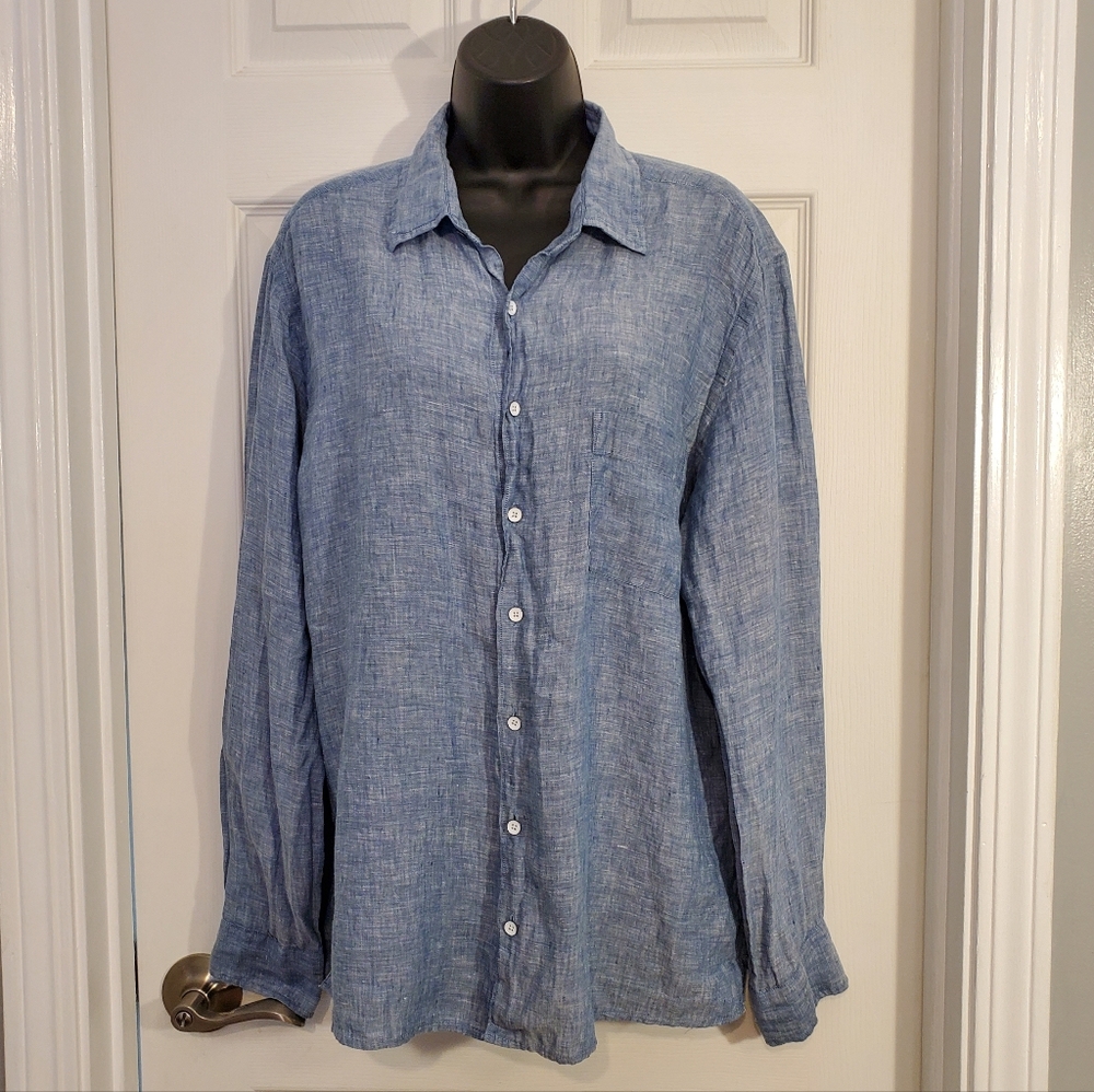 Rod & Gunn Men's Linen Chambray Button Down Shirt XL